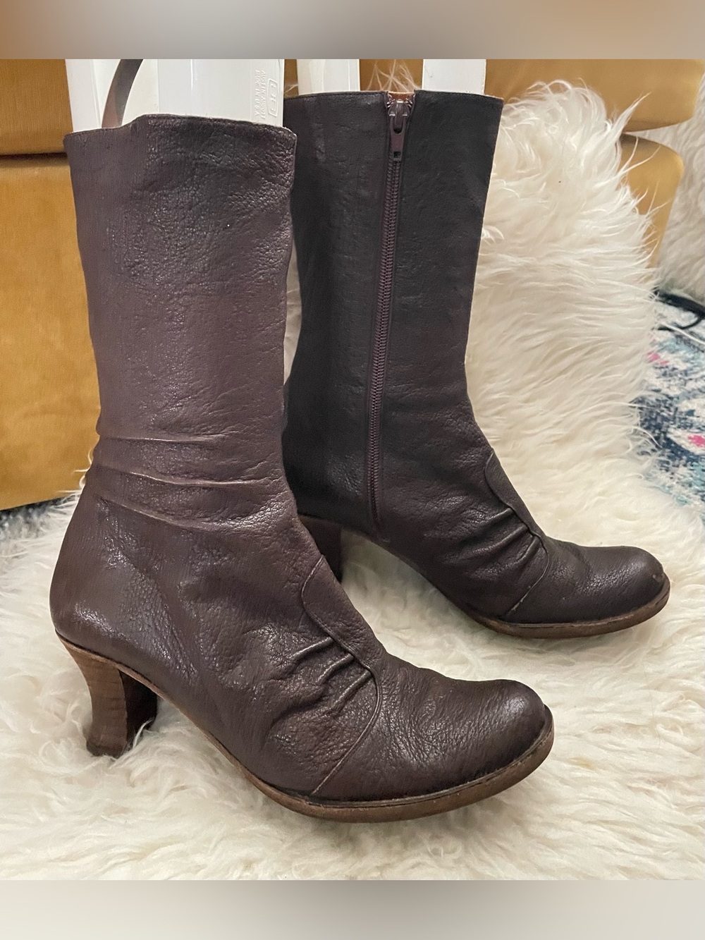 Chie Mihara Mid-Calf Brown Leather Boots 37